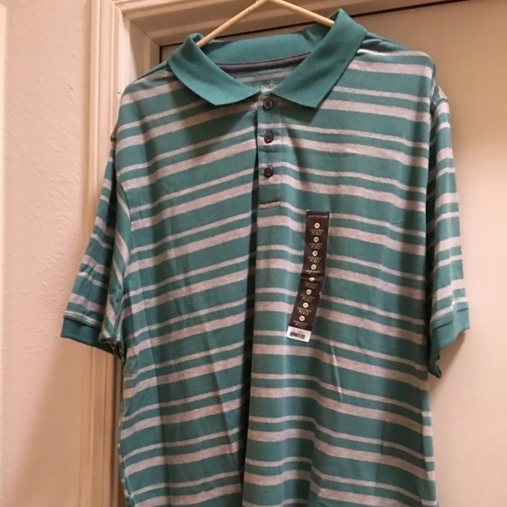 Great Northwest Men’s Green Stripe Polo Shirt XXL New NWT short sleeve